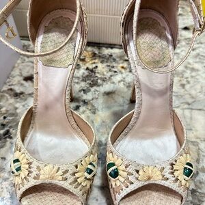 Christian Dior Leather flower print sandals